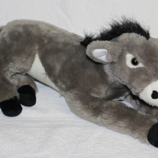 Peluche "Grand âne gris couché"