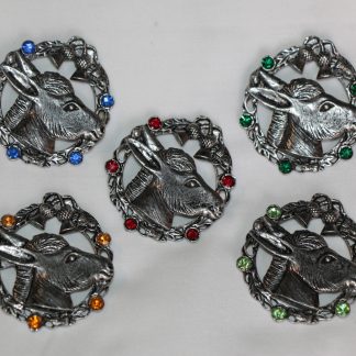Broche étain avec pierres