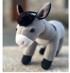 Peluche âne gris/noir